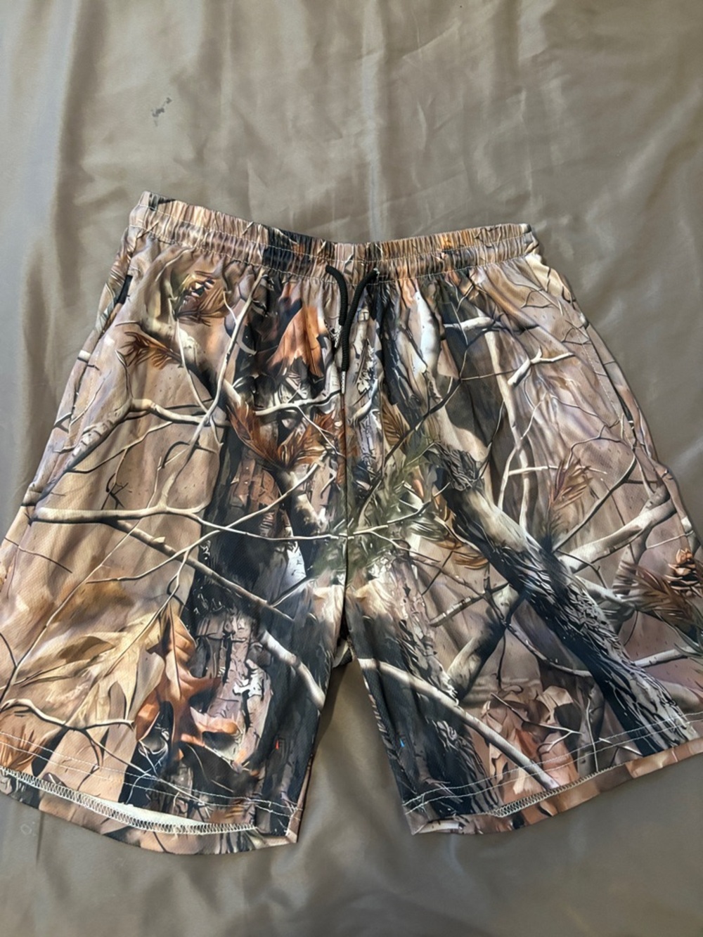 Bass Pro Shops Realtree-Style Camo Athletic Shorts - Brown, Tan, Green